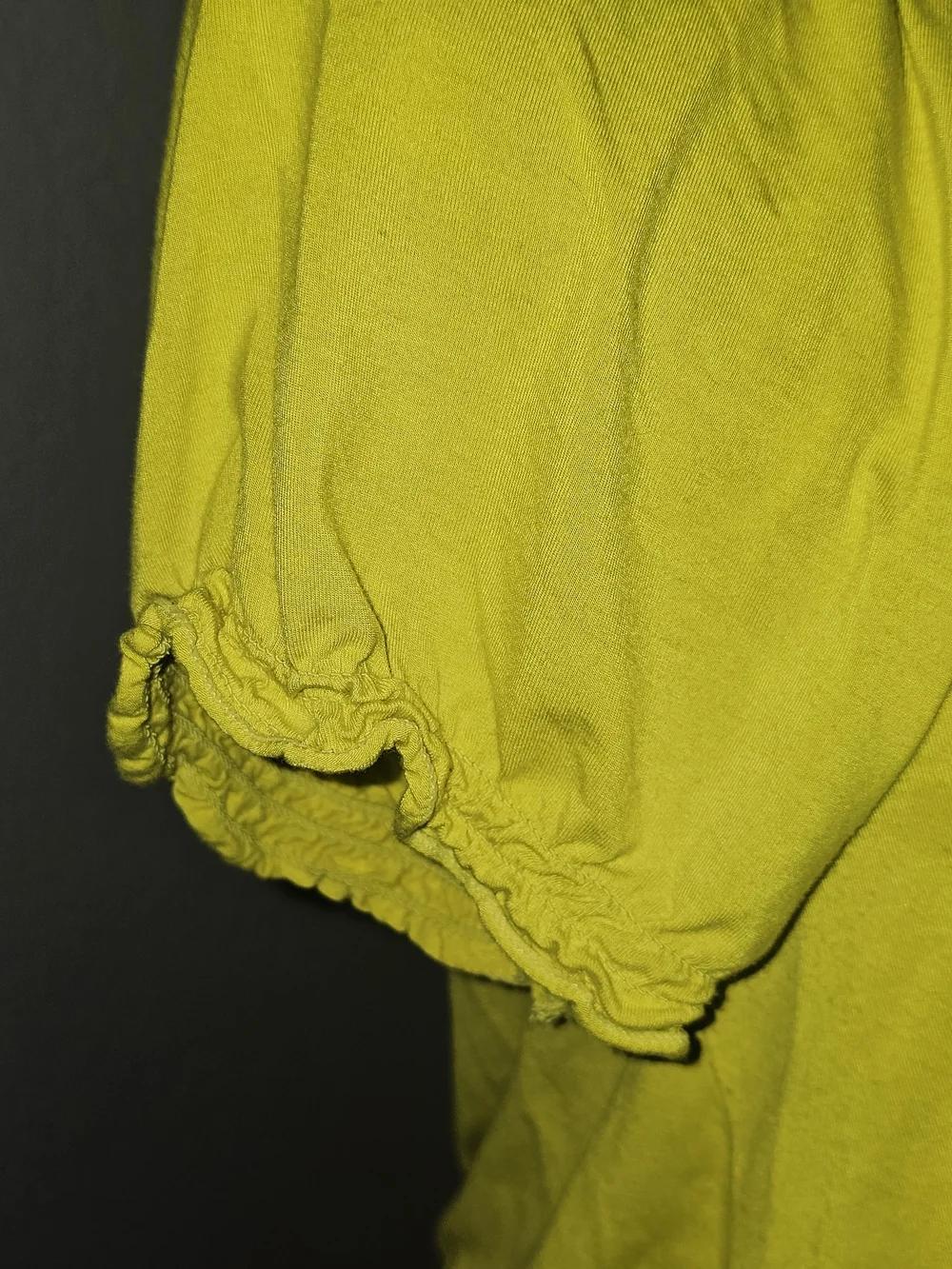 INC International Concepts Bright Yellow Smocked Puff Sleeve Crop Top - Picture 3 of 13